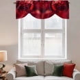 thumbnail image 2 of Red Rose Tie Up Valance Curtains for Windows, Kitchen Curtains Window Treatments, Elegance Fantasy Flowers Romantic Short Window Shades Valances for Bedroom Bathroom Cafe 42"x12", 2 of 8