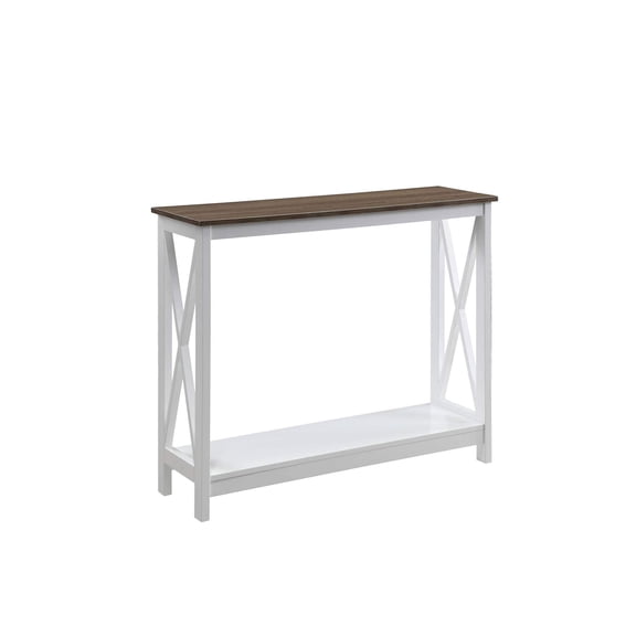 Pemberly Row Farmhouse Driftwood Pemberly Row Console Table in White Wood Finish