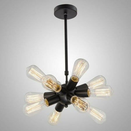 

CHAYOUCHAYOU Metal Hanging Ceiling Chandelier With 12 Lights Black finish