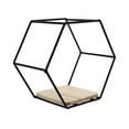 thumbnail image 2 of MasteelfCA 1pc Hexagon Shape Storage Rack Wall-mounted Storage Shelf Iron Wall Hanging Rack, 2 of 9