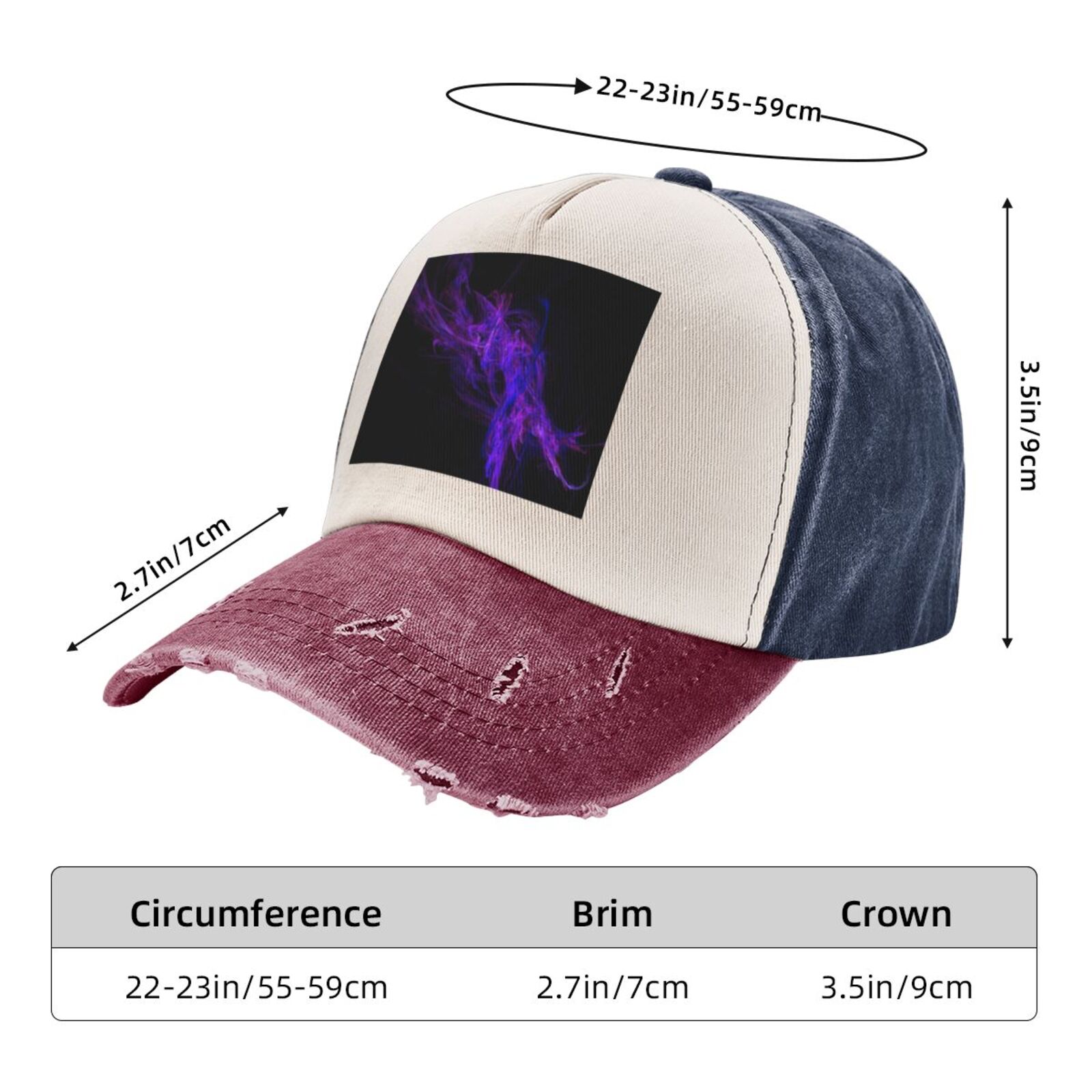 Men Women Black Purple Abstract Baseball Cap Golf Dad Hat 