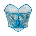 thumbnail image 6 of Corset Tops for Women Elegant Overbust Corset Top Vintage Floral Print Lace Up Bustier Hook and Eye Closure Tummy Control Corset Plus Size Blue XL, 6 of 6