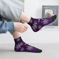 thumbnail image 6 of Uemuo Snowflake Gradient Purple Printed Crew Socks, Moisture-Wicking Socks, Athletic Socks for Men Breathable Cushion Socks Casual Sport Socks for Running Traveling, 6 of 6