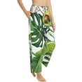 thumbnail image 2 of Haiem Watercolor Green Tropical Women's Pajama Pants Ultra Lightweight Pjs Bottoms Sleepwear Bottom Pants With Pocket Drawstring-Small, 2 of 9