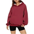 thumbnail image 3 of Uootdi Hoodies for Women Oversized Long Sleeve Trendy Striped Sweatshirts Y2K Hoodies Jackets with Pocket Fall Fashion Gift, 3 of 7