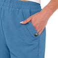 thumbnail image 5 of ZHYou No Boundarie Womens Casual Summer Shorts High Waist Elastic Waist Loose Fit Button Side Shorts with Pockets Sky Blue Size 2XL, 5 of 5