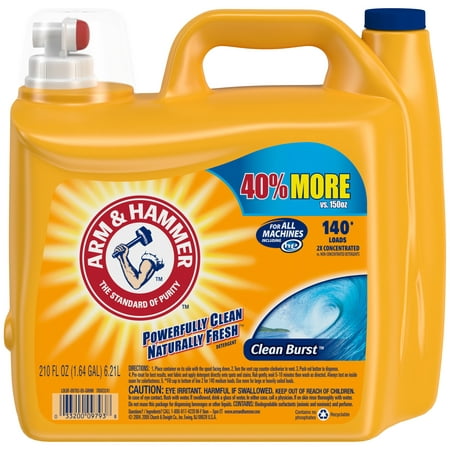 Arm & Hammer Clean Burst Liquid Laundry Detergent HE, Clean Burst, 210 fl (Best Laundry Detergent For Newborns)