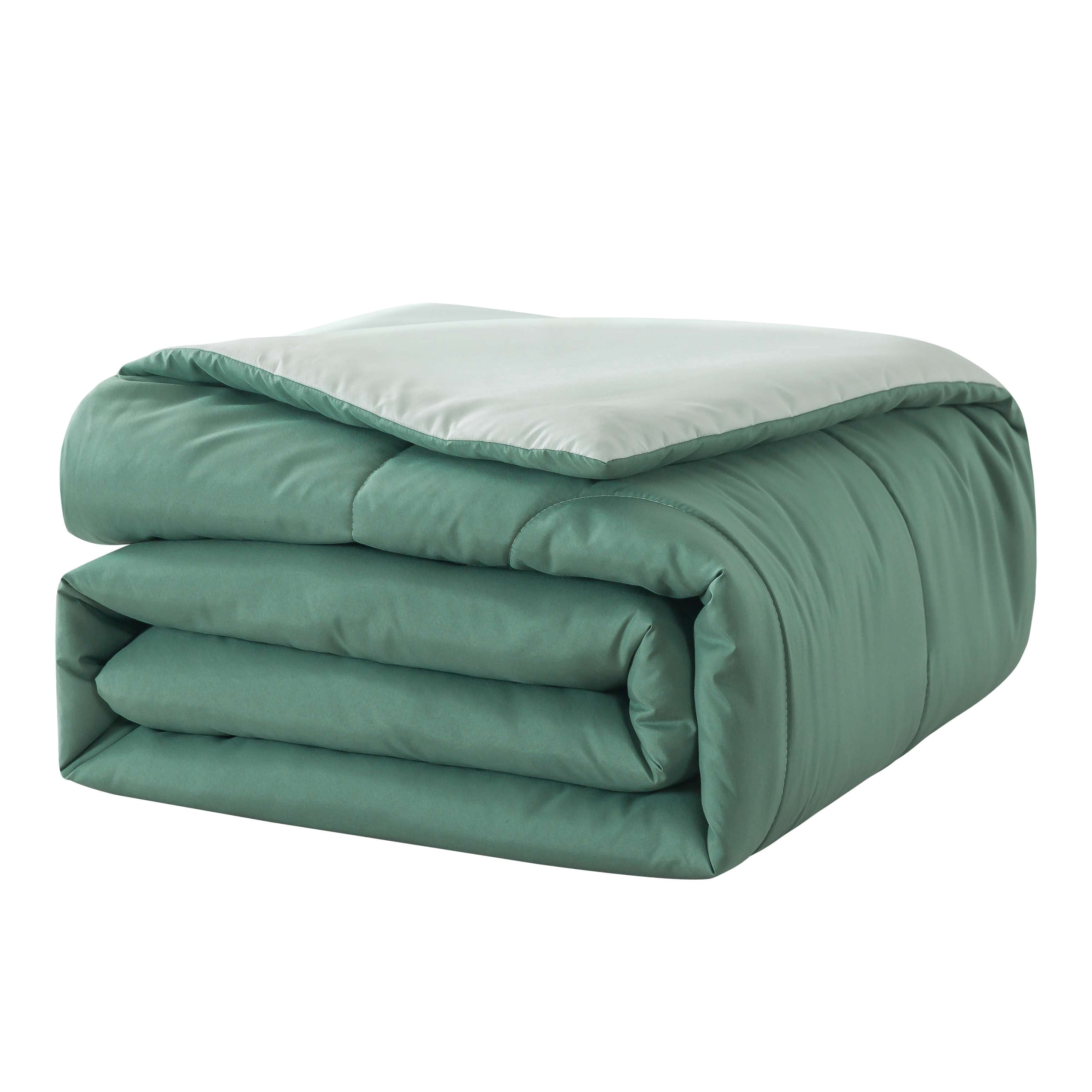 Mainstays Reversible Microfiber Comforter, Sage Green, Full/Queen, Adult, Unisex