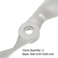 thumbnail image 4 of Uxcell 4Pcs RC Propellers 2 Vane Blades Props 8x6", 12x6" Grey with Adapter Rings, 4 of 7