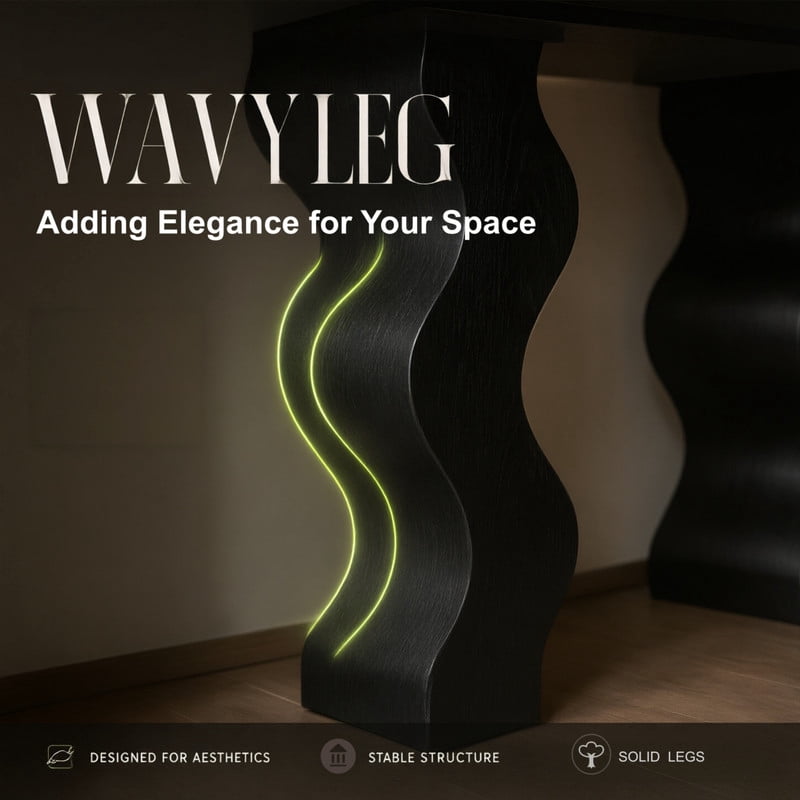 47.24" Modern Console Table, Accent Sofa Side Table with Two Wavy Legs, Entryway Display Table with Faux Marble Top