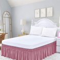 thumbnail image 5 of Tkrady Wrap Around Bed Skirt Three Fabric Sides Elastic Dust Ruffled 24 Inch Tailored Drop,Easy to Install Fade Resistant-Pink, /King, 5 of 6