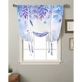 thumbnail image 2 of Blue Purple Botanical Tie Up Curtains for Kitchen Bathroom Bedroom Windows 54 Inch Length, Watercolor Pastoral Weeping Leaf Balloon Drape Curtains Shade Rod Pocket Drapery Curtain Panel, 42"x63", 2 of 7