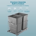 thumbnail image 6 of FOHERE Double Pullout Trash Can for Kitchen Cabinets 35 Qt Garbage Recycling Bin on Full Extension Slides, Black, 6 of 6