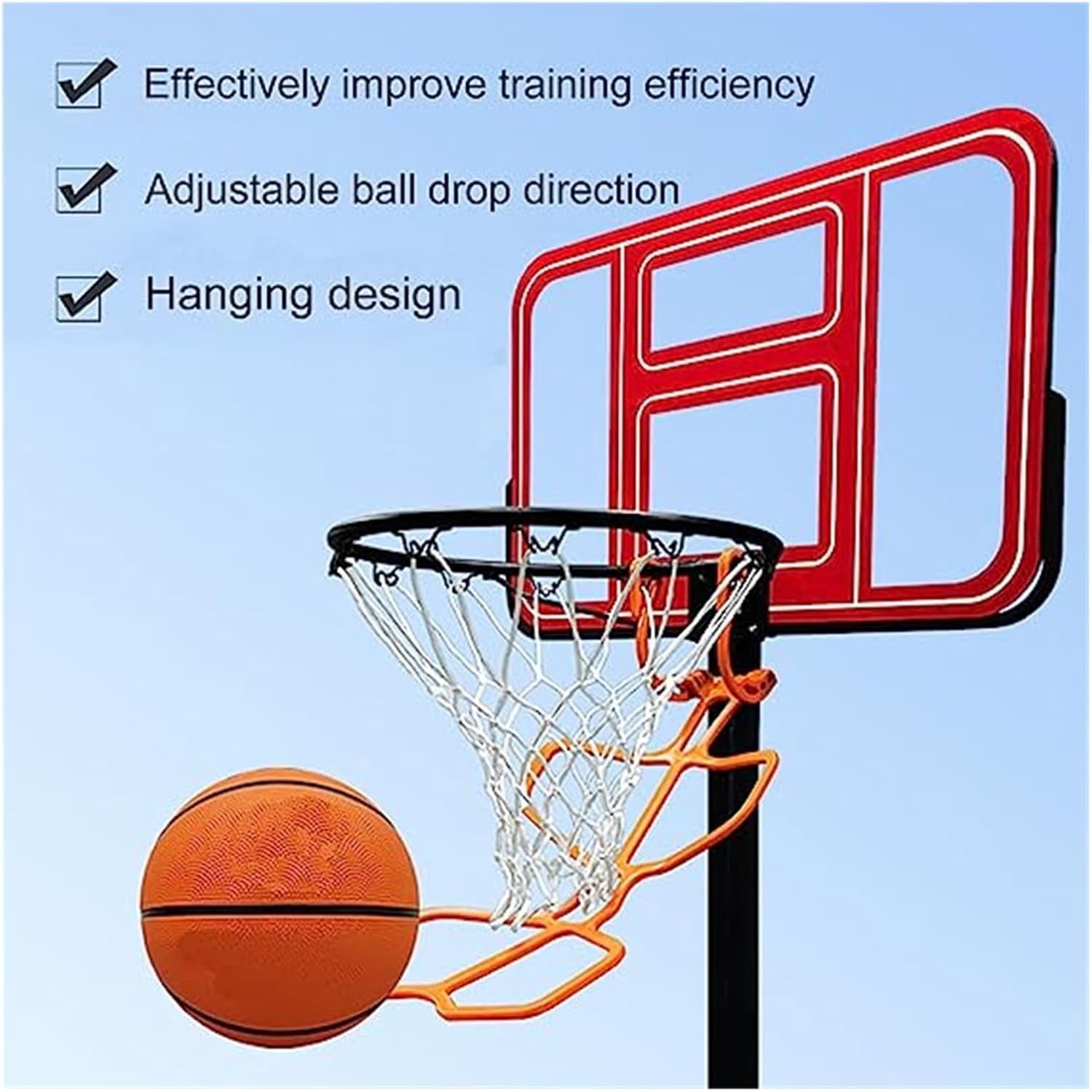 Gamvdout Basketball Hoop Returner Basketball Shot Return Apparatus Orange Basketball Return Aid For Adult Kids  School Basketball Return Attachment  Basketball Shooting Trainer