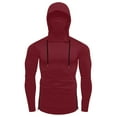 thumbnail image 3 of MHFRRA Sudadera con Capucha Informal para Hombre, de Manga Larga, de Color Liso, Cómoda, para Uso Diario Rojo, 3 of 4