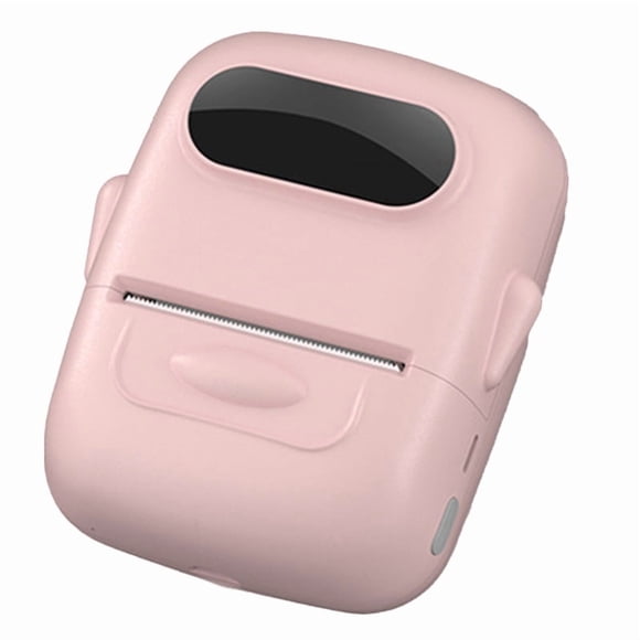 Portable Thermal Printer Mini Printer with Stickers Printer for Small Business Home Office Pink