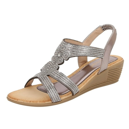 

Jungdeepe Wedge Slide Sandals Platform Sandals Wedge Sandals For Women Comfortable Dressy Shoes