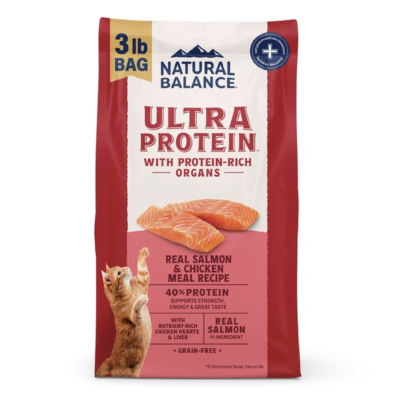 Natural Balance Ultra Protein Real Salmon & Chicken Meal Recipe Dry Cat Food 3 lbs.