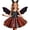 Orange, variant on Halloween Girl Dress Mesh Color Block Skirt Headband Party Outfit Princess Dress Girls Size 5-6T