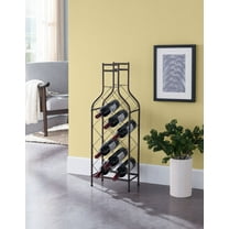 Lawton Floor Wine Rack, Pewter Metal, Transitional, 12 Bottle Holders