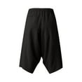 thumbnail image 3 of Kureaily Men Summer Casual Drawstring Mid Waist Cotton Linen Loose Cropped Bloomers With Pockets, 3 of 4