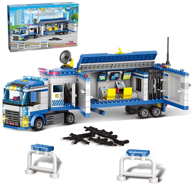 Building Blocks City Police Mobile Command Center, camión, 484 piezas
