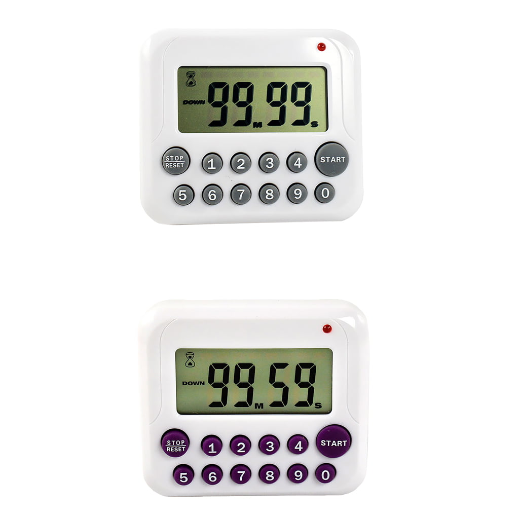 2 Pcs Industrial LCD Countdown Reminder Digital Kitchen Timer for All Event 