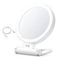 thumbnail image 1 of JIEMUCES LED Lighted Makeup Mirror 5/10/20/30X Magnifying Double-sided Cosmetic Mirror with Light USB Rechargeable Adjustable Brightness Portable Travel Vanity Mirror, 1 of 8