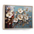 thumbnail image 2 of Designart "Poppies in Blue White and Blue Blossoms III" Floral Framed Wall Art - Modern Farmhouse Gold Abstract Floral Bedroom Framed Canvas Wall Art, 2 of 6