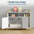 thumbnail image 3 of GloryStar Hidden Cat Litter Box Enclosure, Double Door Pet House Washroom with Two Storage Compartments, Scratching Mat, and Robust Metal Frame Entry, 3 of 8