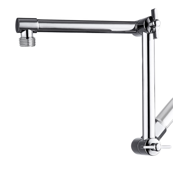 Shower Head Extension Arm, Adjustable Extender with Lock Joint, Rise or Lower Rainfall and Fixed Shower Head