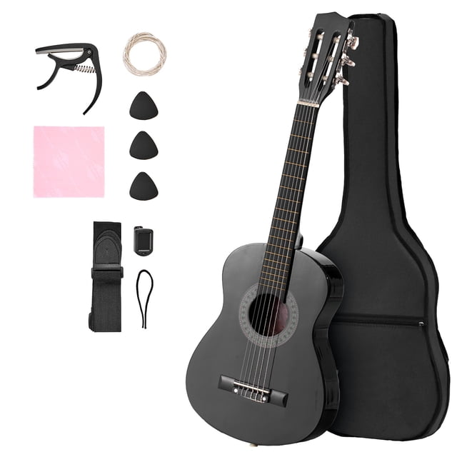 KFFKFF Classical Guitar, 30 Inch, Wood Classical Guitar Starter Kit for Beginners, with Nylon Strings, Gig Bag, Strap, Tuner, Extra Strings