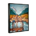thumbnail image 3 of Stupell Fishing Pond Rural Quality Time Landscape Painting Black Floater Framed Art Print Wall Art, 3 of 6