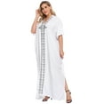 thumbnail image 5 of HDE Women UPF 30+ Kaftan Dress Oversize V Neck Long Plus Size Maxi Swim Cover Up, 5 of 5