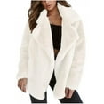 thumbnail image 2 of jsaierl Women's Autumn/Winter Solid Color Cardigan Plush Lapel Coat Tops, 2 of 7