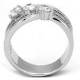 thumbnail image 3 of High polished (no plating) Stainless Steel Ring with AAA Grade CZ in Clear for Women Clear Stone Color Style TK1683 Size 9, 3 of 4