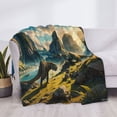 thumbnail image 3 of Naloa Valley River Dinosaur Flannel Blankets - Thick and Warm Blanket for Winter, Soft Fuzzy Plush King Blanket for All Seasons50"x40", 3 of 6