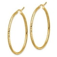 thumbnail image 2 of Auriga Mother's Day Gift 10K Yellow Gold Diamond-Cut 2mm Round Tube Hoop Earrings for Women, 2 of 5