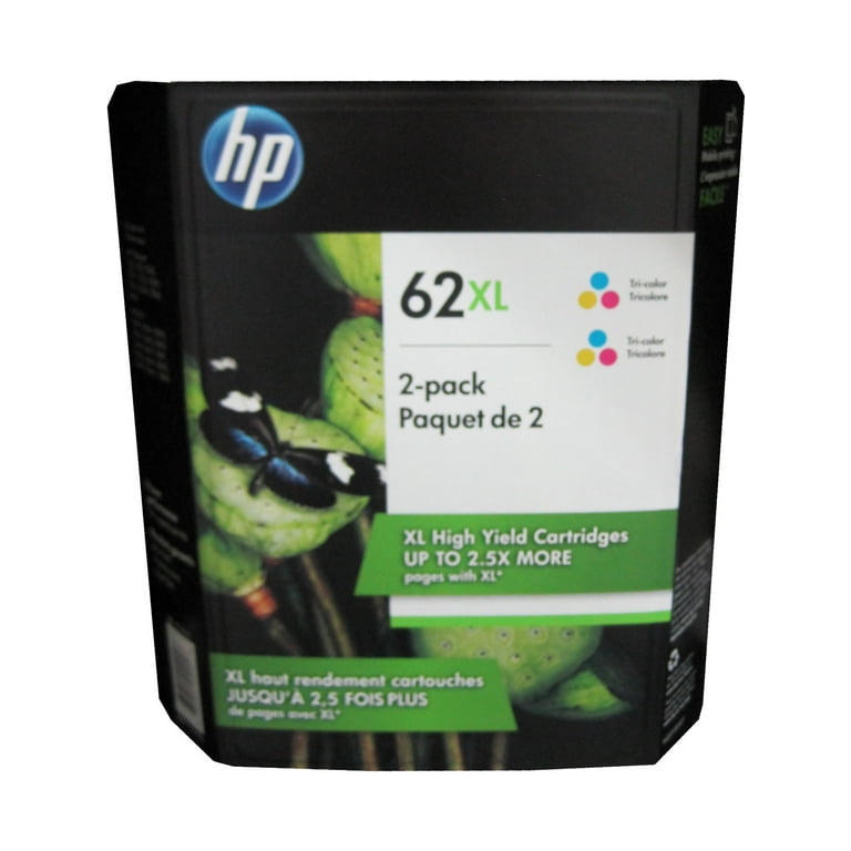 HP 62 xl Pack de 2 Cartouches d'Encre D'origine 62xl Noire et 62xl