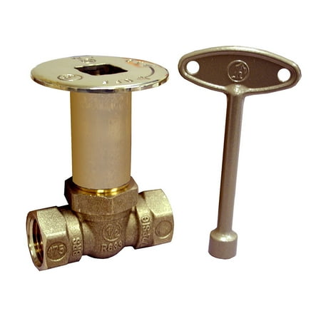 - Polished Brass Straight Ball Valve 1/4 Turn Log Lighter Valve,PartNo L75043 Jone