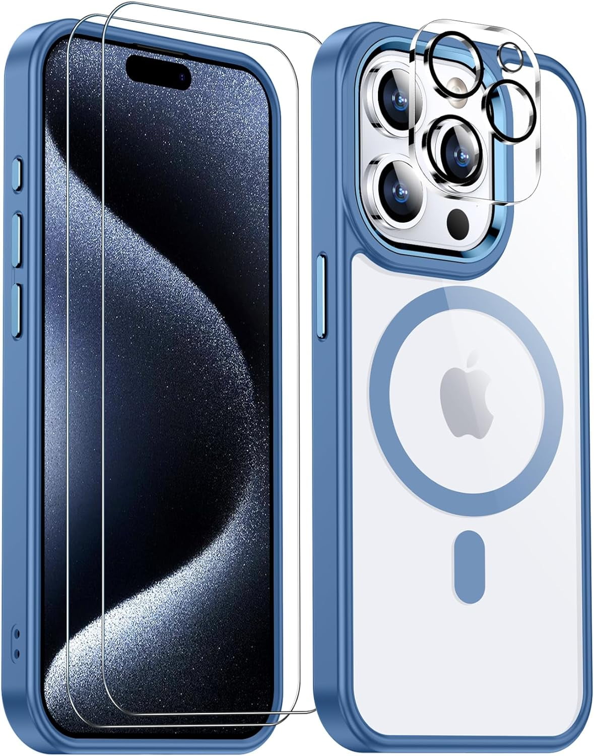 Funda Magnética MagSafe Para IPhone 12-15 Pro Max - TPU Delgado Con Protector De Lente, Carga Inalámbrica