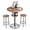 Vintage Brown, variant on VECELO 3-Piece Bar Table Set with Wine Rack, Round Bistro Table with 2 Stools for Breakfast Nook, Dining Room, Kitchen, Black