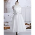 thumbnail image 6 of LiiYii Kids Girls Lace Sequins Sleeveless Party Dress Wedding Junior Bridesmaid Dress Flower Girl Dress Ivory 6, 6 of 9