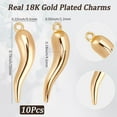 thumbnail image 2 of 1 Box 10Pcs Horn Charms 18K Gold Plated Italian Horn Cornicello Charm Pepper Chili Shaped Good Luck for Earring Necklace Jewelry Making Gold, 2 of 6