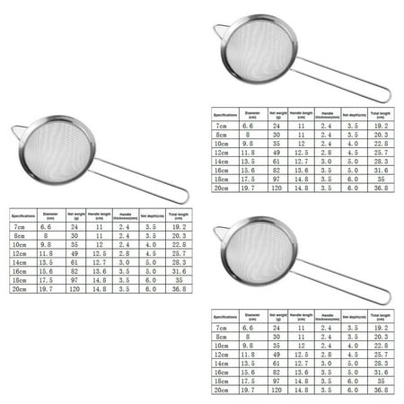 

3pcs Fine Mesh Strainer for Kitchen Stainless Steel Tea Colander Long Handle Food Sifter Flour Sieve Baking Tool 10cm