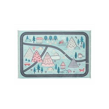 Mother Ruggers Camping Trails Machine Washable Colorful Kid's Rug