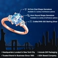 thumbnail image 2 of Gem Stone King 18K Rose Gold Plated Silver Millennium Blue Mystic Quartz and White Topaz Engagement Ring for Women | 2.46 Cttw | Oval 9X7MM | Gemstone Birthstone | Size 6, 2 of 6
