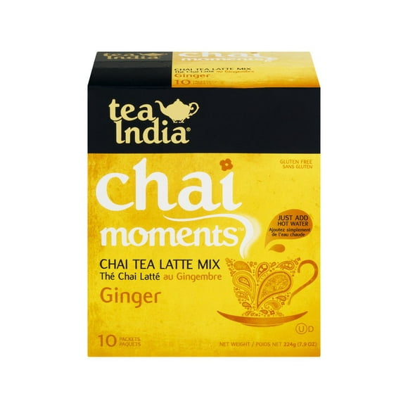 Tea India Chai Moments Ginger Tea Mix, 224 g , 10 packets