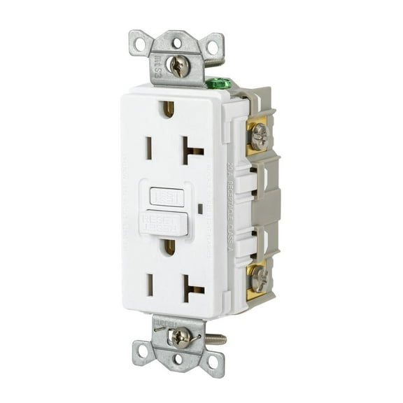 Hubbell GFR20W Wiring Device GFCI Receptacle, 125 VAC, 20 A, White