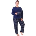 thumbnail image 3 of Angelina Women's Kangaroo Pocket Shirt Top with Flannel Pants Pajama Set, 3 of 5